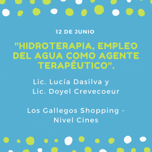 Conferencia "Hidroterapia, empleo del agua como agente terapéutico".