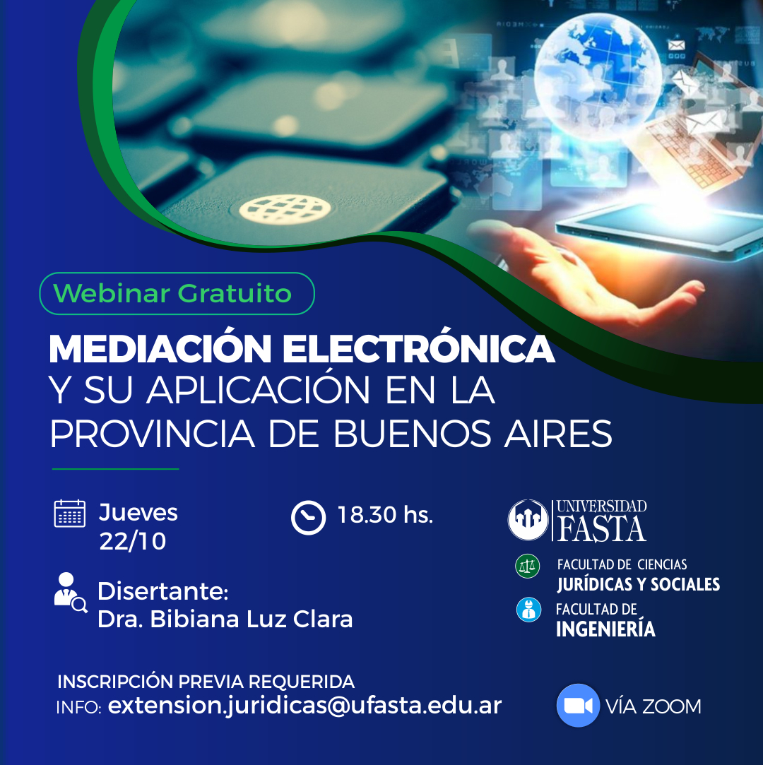 Webinar "MEDIACIÓN ELECTÓNICA y su Aplicación en la Provincia de Buenos Aires"