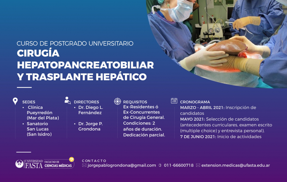 Curso Universitario de Postgrado en Cirugía Hepatopancreatobiliar y Trasplante Hepático