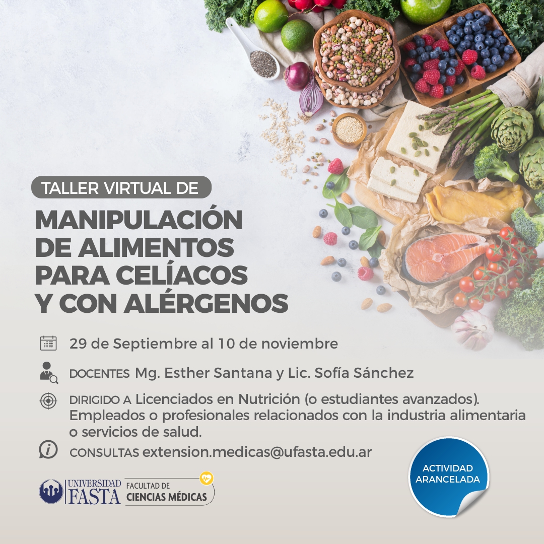 Taller: Capacitación en manipulación de alimentos para celíacos y con alérgenos