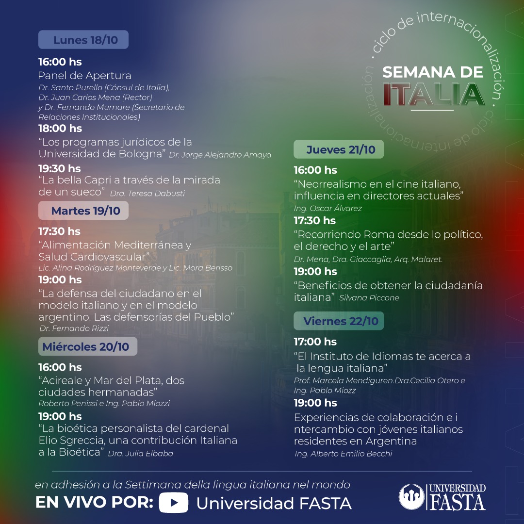 Ciclo de Internacionalización Semana de Italia