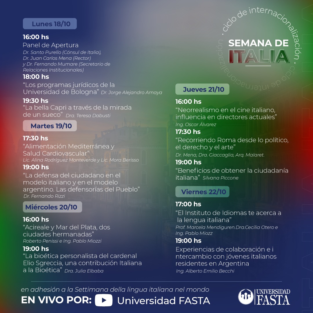 Ciclo de Internacionalización Semana de Italia
