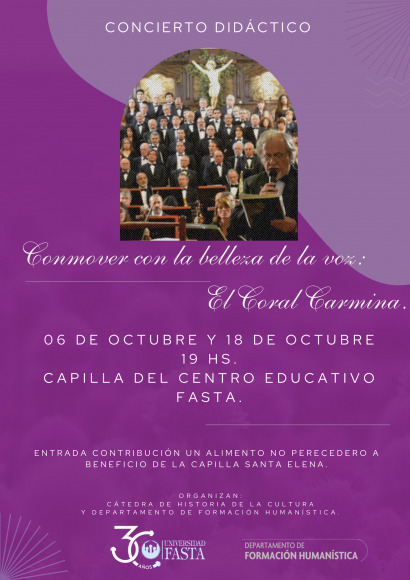 CONCIERTO DIDACTICO- "Conmover con la belleza de la voz: El Coral Carmina"