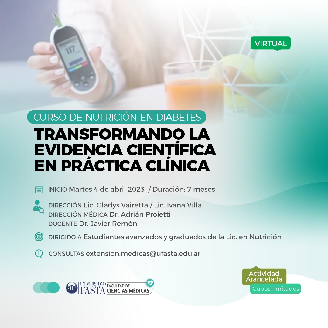 Curso de Nutrición en Diabetes a distancia “Transformando la evidencia científica en práctica clínica”