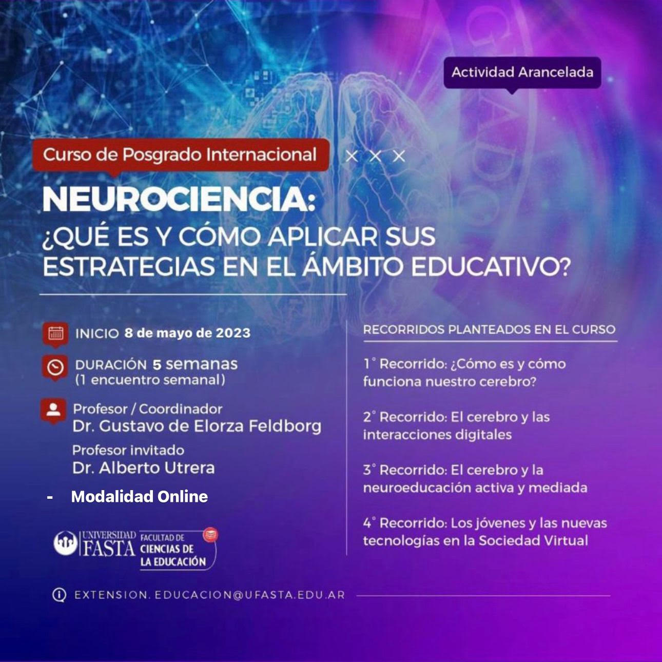 CURSO DE POSGRADO INTERNACIONAL ONLINE EN NEUROCIENCIA