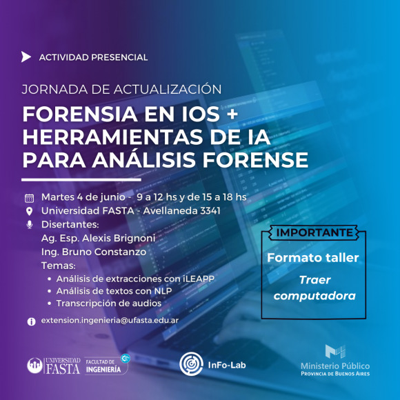 JORNADA DE ACTUALIZACIÓN - Forensia en iOS + Herramientas de IA para Análisis Forense