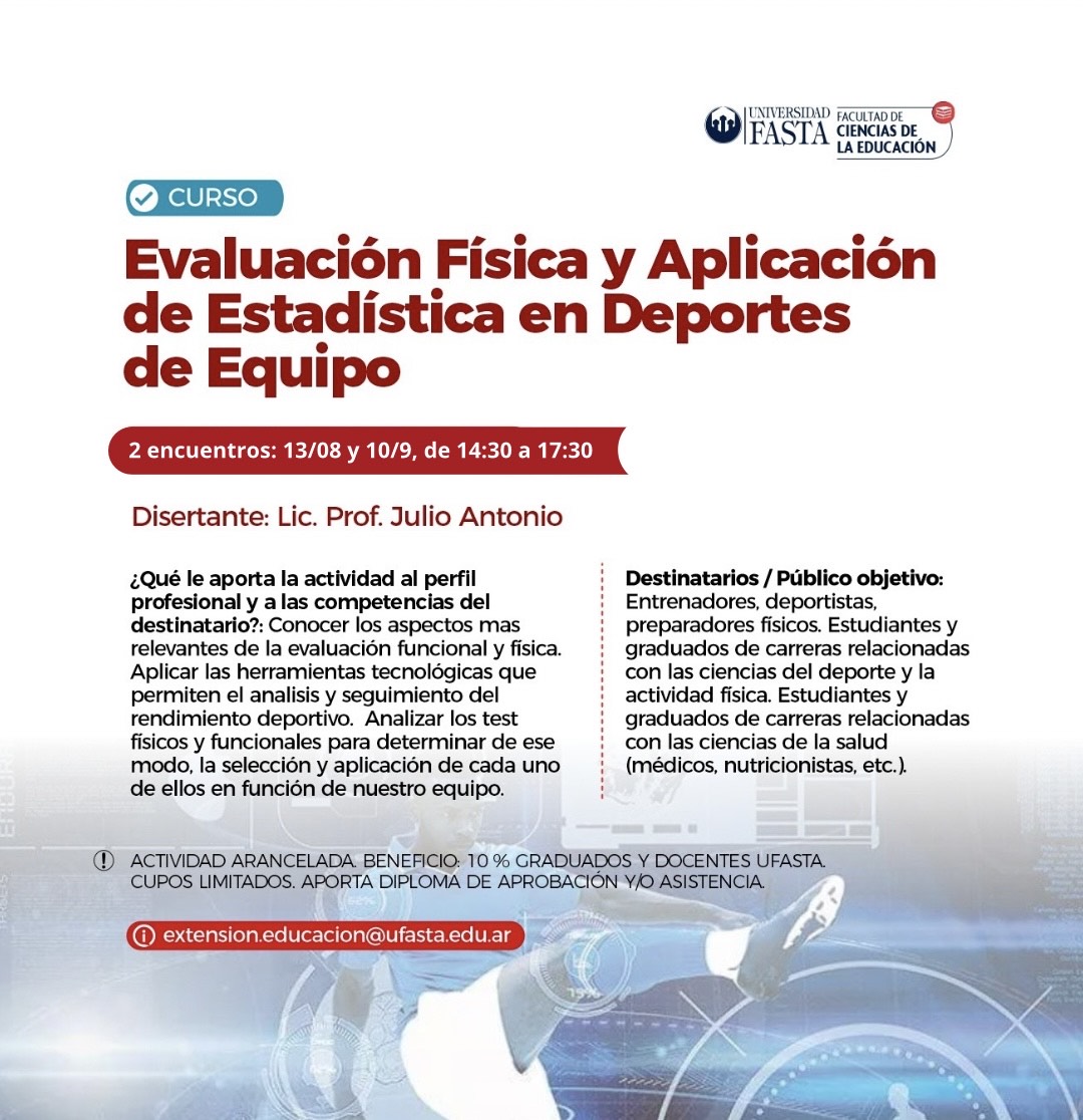 Curso: “Evaluación Física y Aplicación de Estadística en Deportes de Equipo”