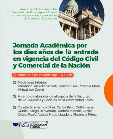 Jornada Académica por los 10 años de la entrada en vigencia del Código Civil y Comercial de la Nación