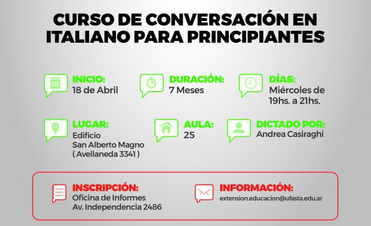 CURSO DE CONVERSACIÓN EN ITALIANO