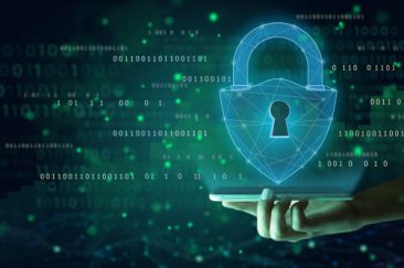Padlock icon with Keyhole on mobile of businessman using Cyber Security Privacy or Information Privacy to block a cyber attack. World map and digital binary code background. Network security system concept.